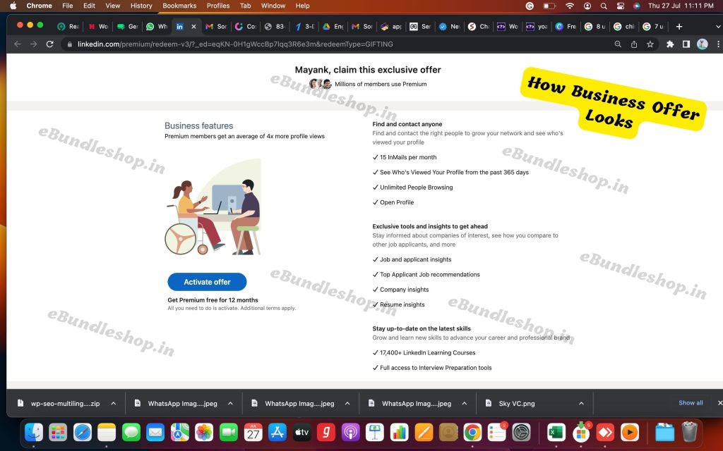 LinkedIn Premium Offer Link on Personal Mail ID - The Ebundle Tools